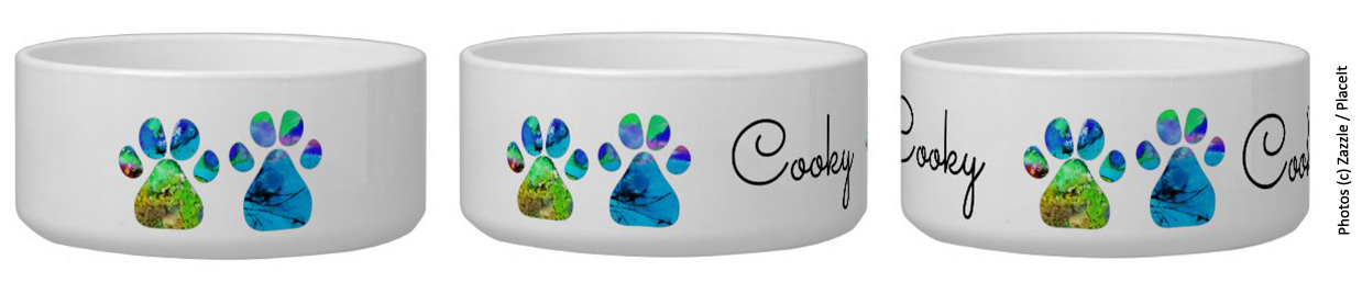 Modèle de gamelle pour chien d'Eliora Bousquet personnalisée