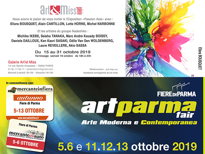 invitations art parma fair 2019 et passion asie 2019 eliora bousquet