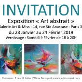 Carton d'invitation à une exposition de peinture avec Eliora Bousquet 144