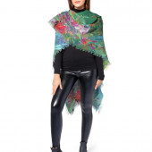 Poncho en laine inspiré d'un tableau d'Eliora Bousquet - 1102
