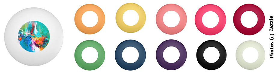 Modèles de balles de ping-pong multicolores créées par Eliora Bousquet