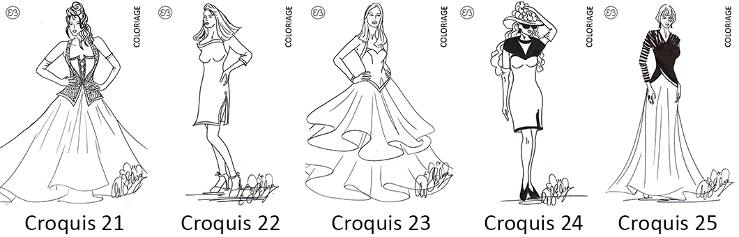 Croquis de mode eliora bousquet à peindre 21 à 25