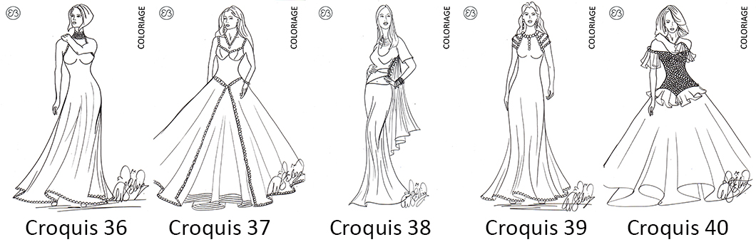 Croquis de mode eliora bousquet à peindre 36 à 40