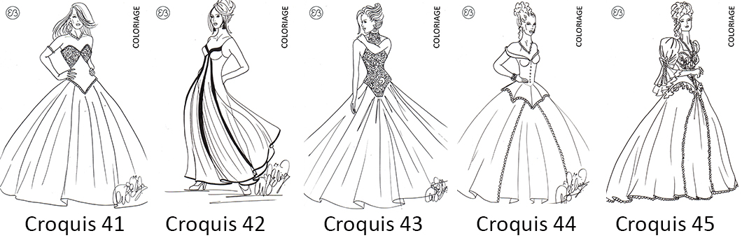 Croquis de mode eliora bousquet à peindre 41 à 45