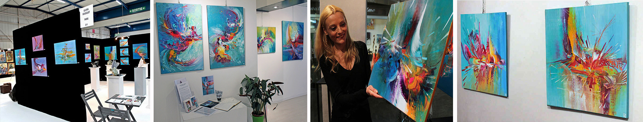 L'artiste-Peintre Eliora Bousquet présente ses tableaux lors d'expositions de peinture