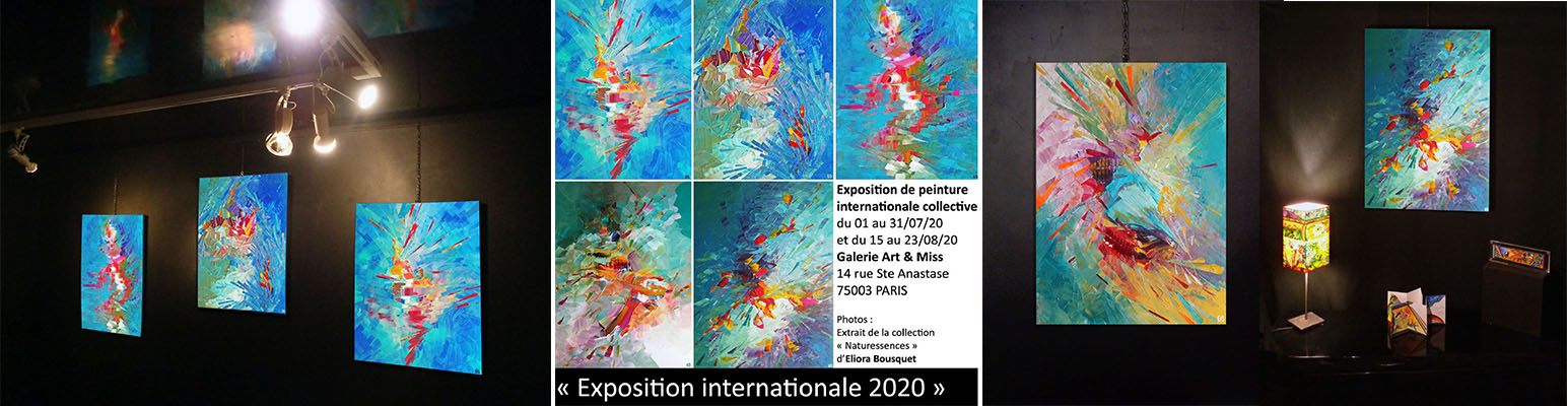 Invitation à l'exposition de peinture internationale été 2020 avec Eliora Bousquet