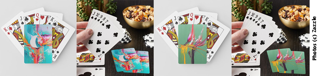 Modèles de jeux de cartes de type poker créés par Eliora Bousquet