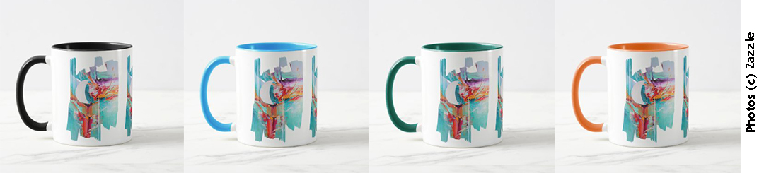Modèles de mugs bicolores créées par Eliora Bousquet