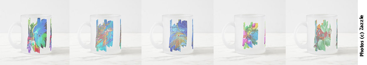 Modèles de mugs en verre glacé créées par Eliora Bousquet