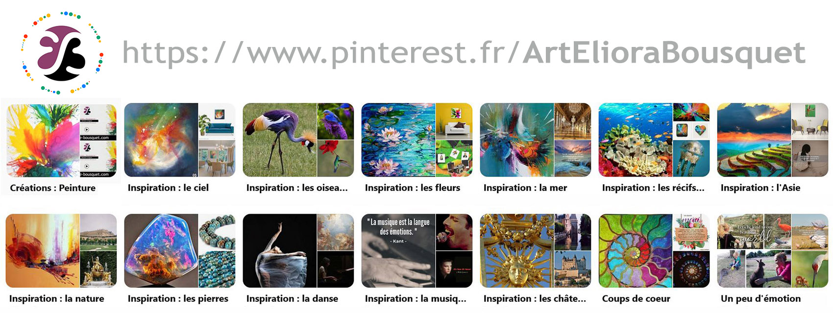Accès au compte Pinterest d'Eliora Bousquet