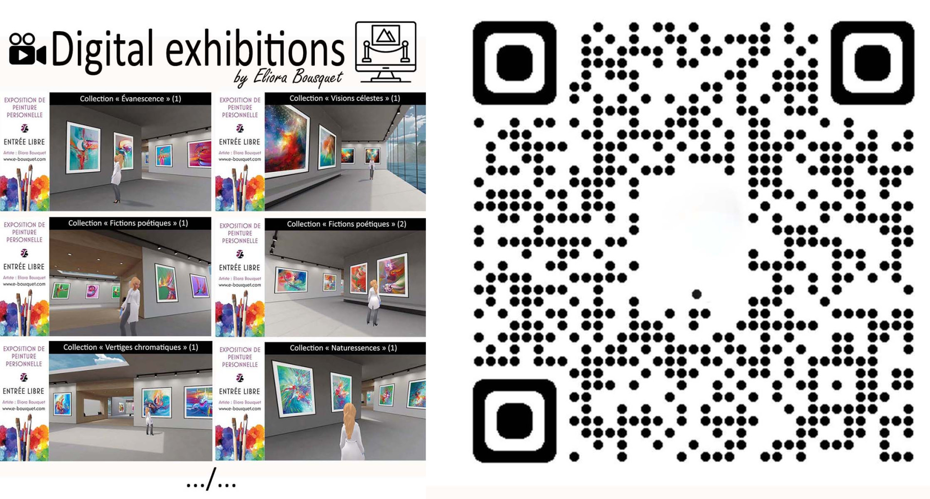 Visuel présentant la galerie d'expositions de peintures virtuelles d'Eliora Bousquet