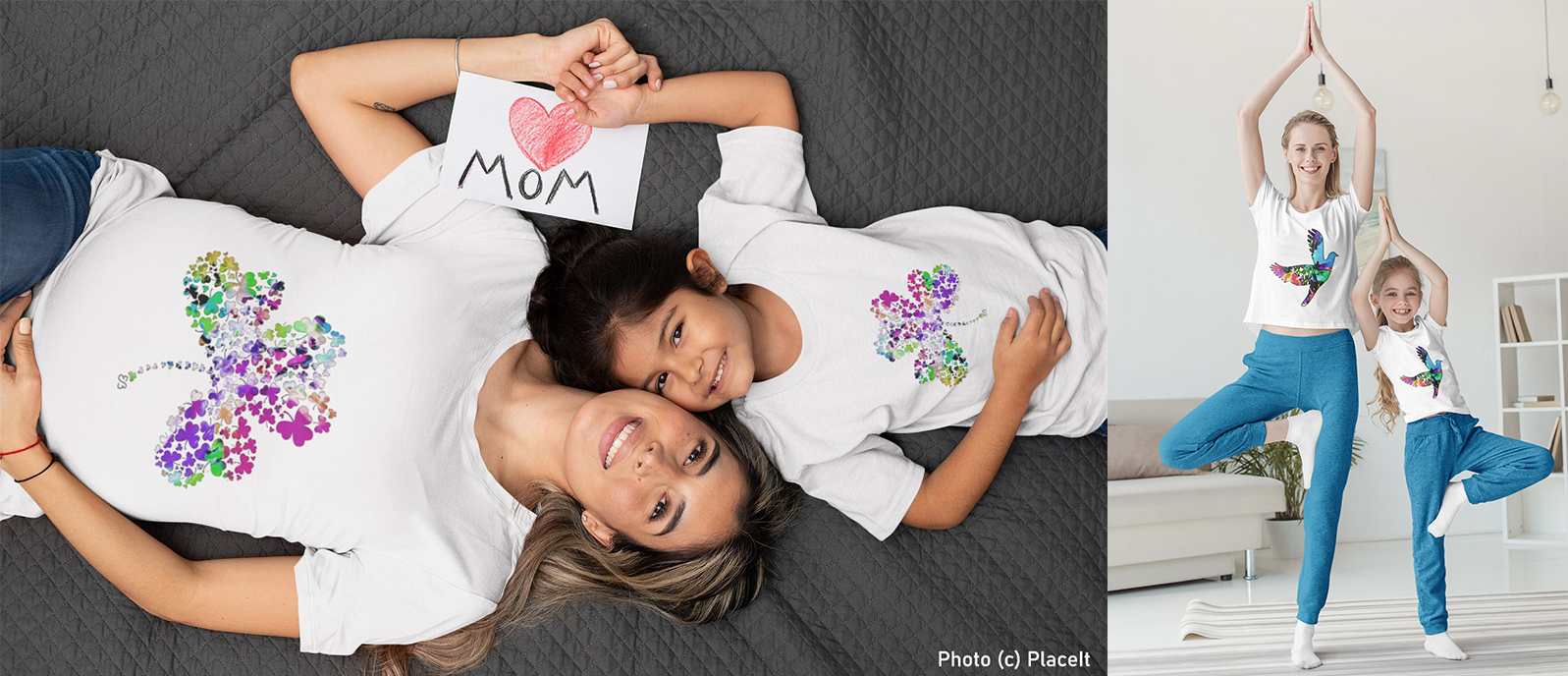 Modèles de t-shirts assortis pour maman et fillette signés Eliora Bousquet