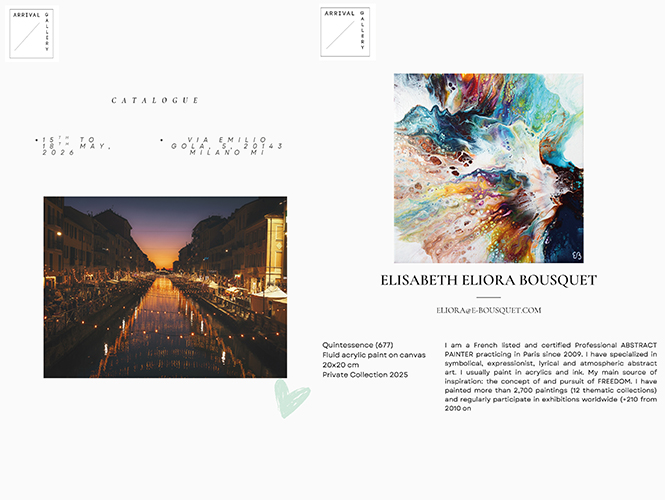catalogue arrival gallery milan 2026 - eliora bousquet
