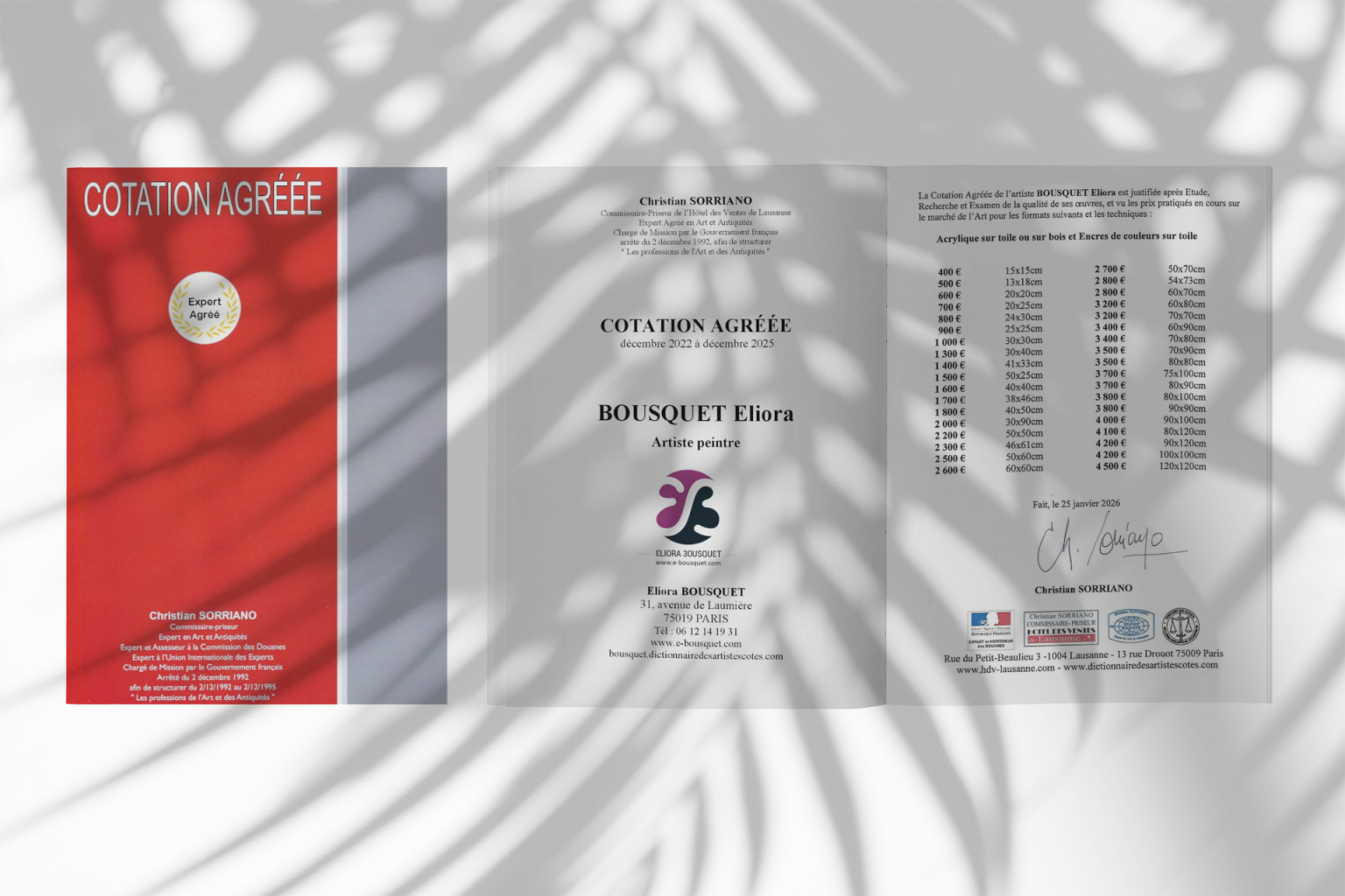 Cotation d'Eliora Bousquet Artiste-Peintre