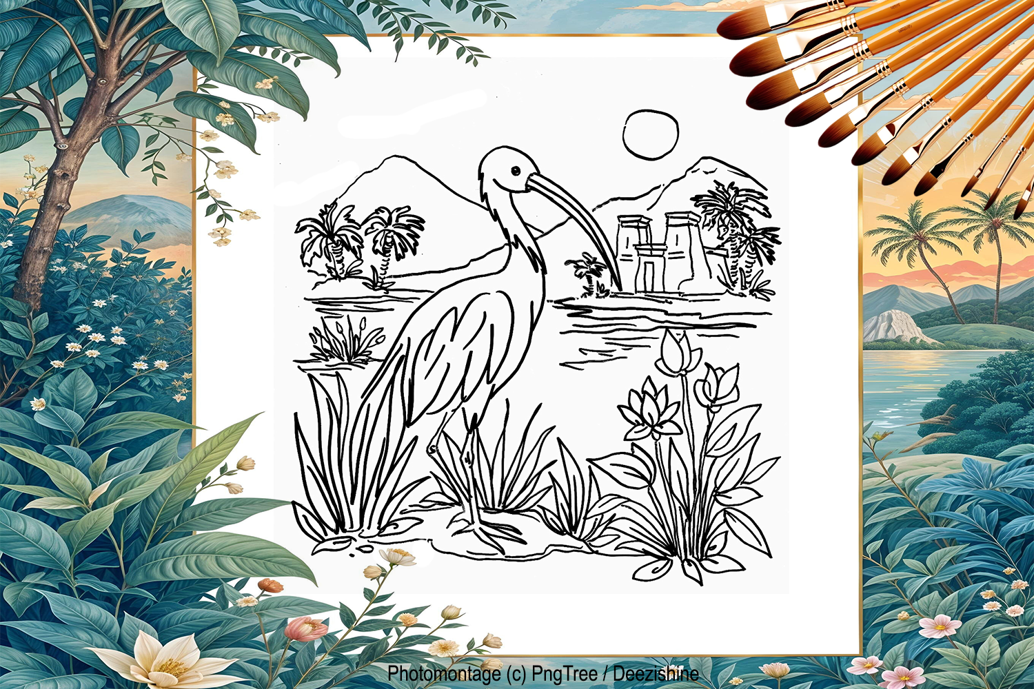 Visuel 1 présentant l'album de coloriages Paysages oisoniriques 2 d'Eliora Bousquet