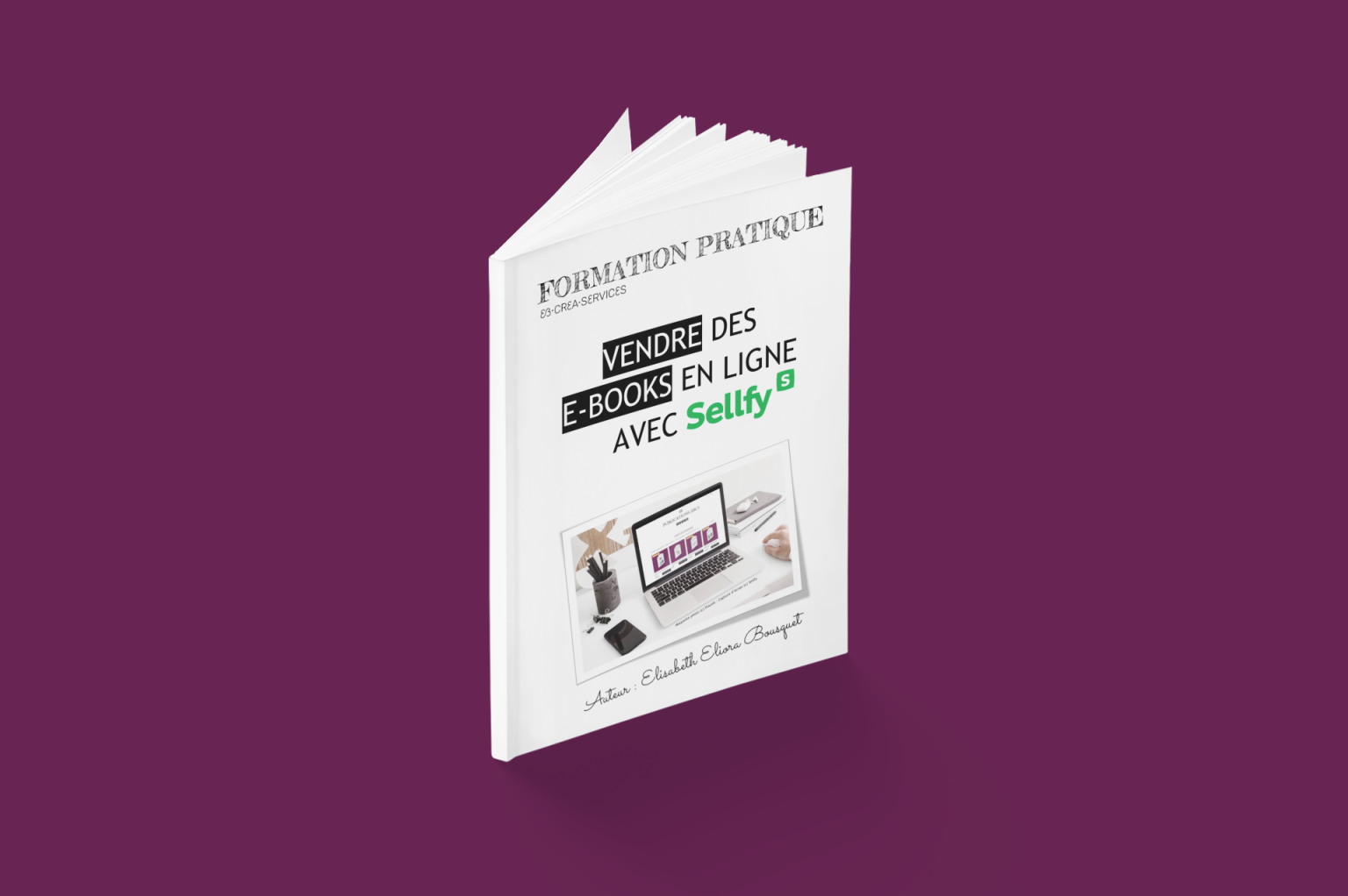 Livre Vendre des e-books avec SELLFY d'E. Bousquet (c) PlaceIt