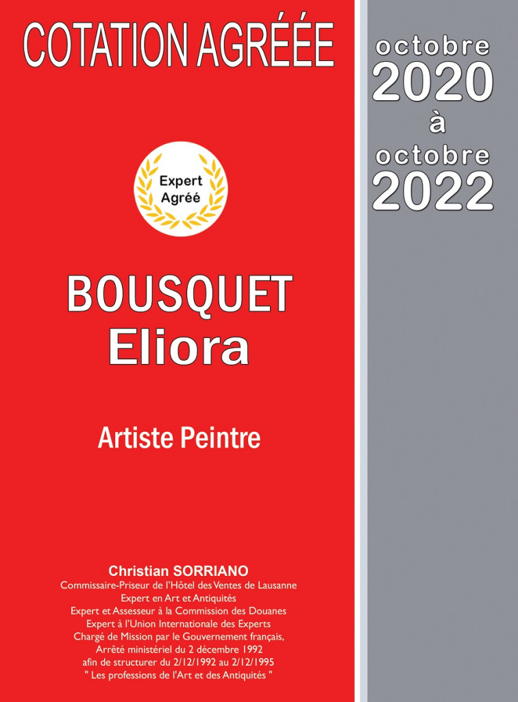 Accès à la cotation 2020-2022 d'Eliora Bousquet Artiste-Peintre