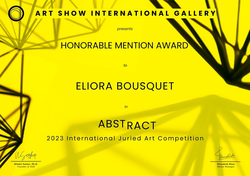 Diplôme Eliora Bousquet Honorable Mention Award 2023 Abstract 8