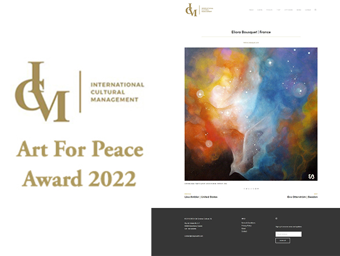 eliora bousquet in art for peace award 2022