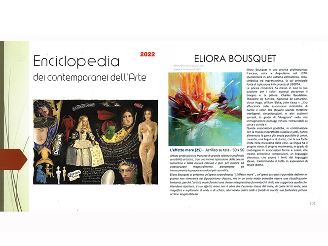 Enciclopedia dei Contemporanei dell'Arte 2022 - Eliora Bousquet