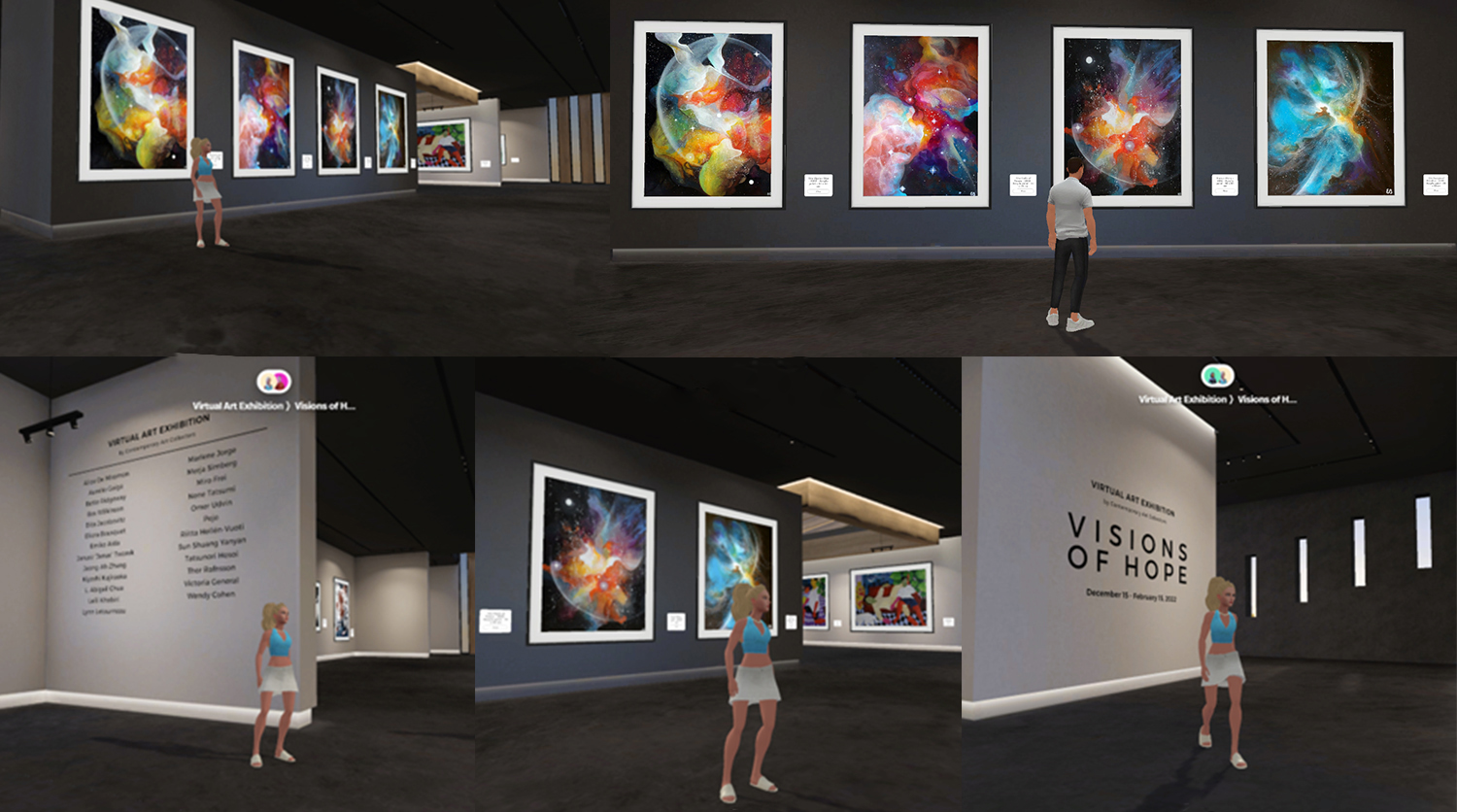 Peintures d'Eliora Bousquet présentées lors de Exposition virtuelle Visions of Hope 2022