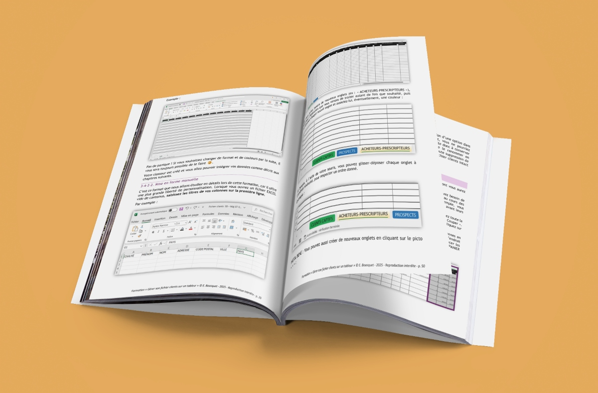Gérer son fichier clients sur tableur - Couverture (c) PlaceIt 20
