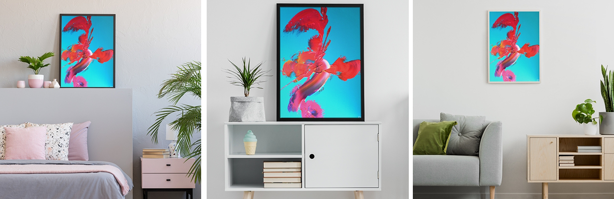 Hymne à la vie Peinture d'Eliora Bousquet dans un décor x3