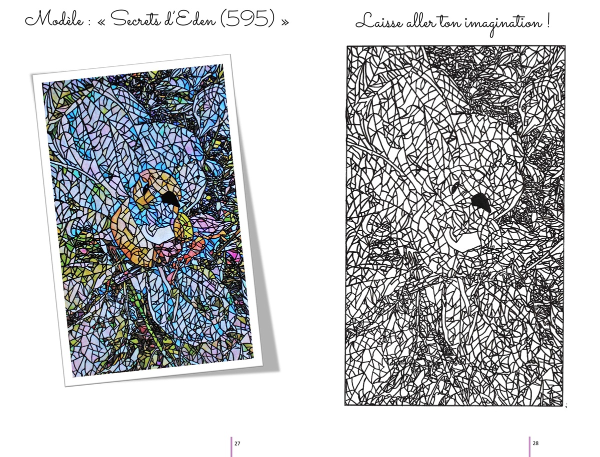 Pages 27-28 de l'album de coloriages Secrets d'Eden T3 d'Eliora Bousquet