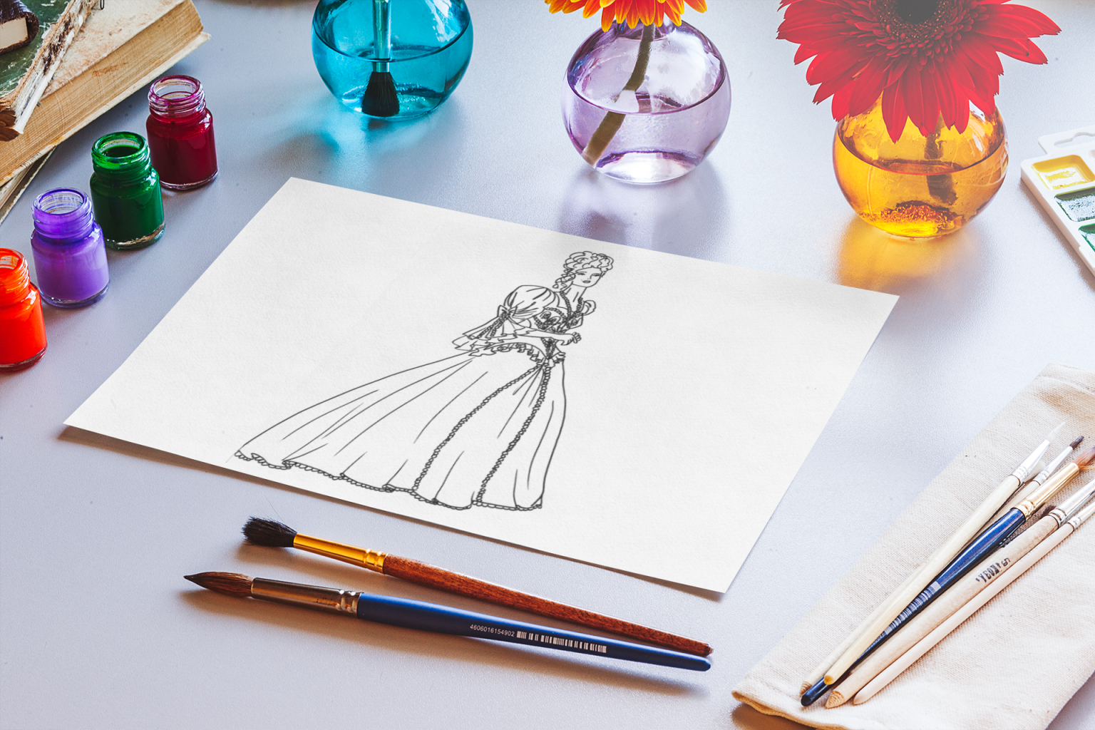 Livre Vendre un album de coloriages d'E. Bousquet Photo 1 (c) PlaceIt 2