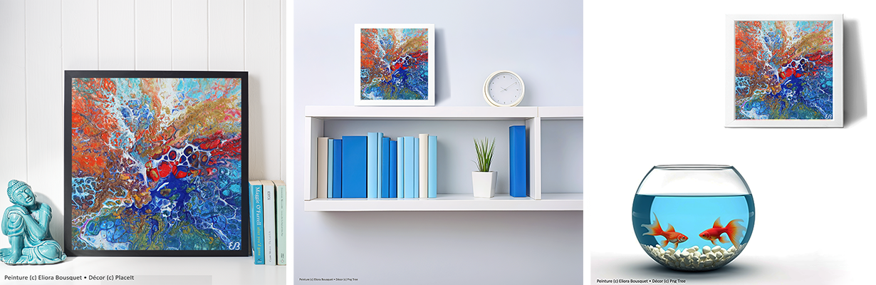 Quintessence (1097) Peinture d'Eliora Bousquet dans un décor x3
