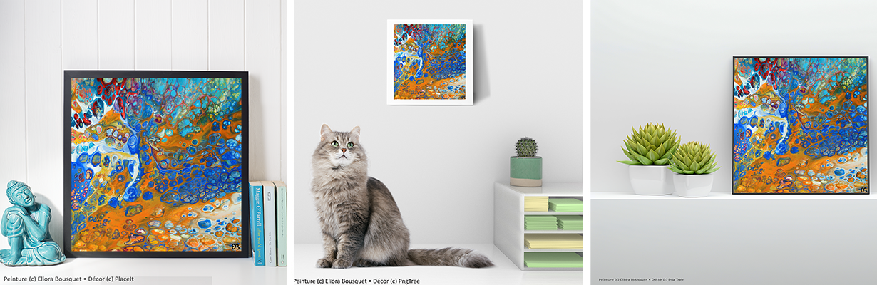 Quintessence (1115) Peinture d'Eliora Bousquet dans un décor x3