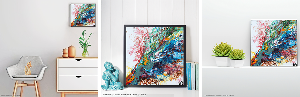Quintessence (1129) Peinture d'Eliora Bousquet dans un décor x3