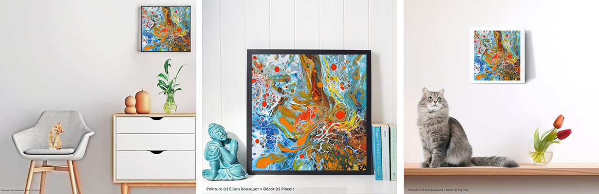 Quintessence (1132) Peinture d'Eliora Bousquet dans un décor x3