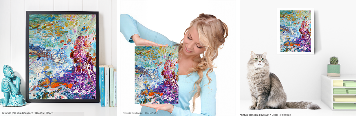 Quintessence (1163) Peinture d'Eliora Bousquet dans un décor x3 