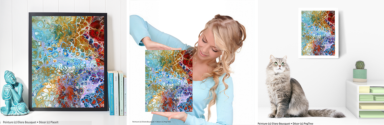 Quintessence (1167) Peinture d'Eliora Bousquet dans un décor x3