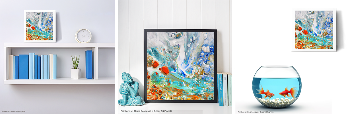 Quintessence (1232) Peinture d'Eliora Bousquet dans un décor x3