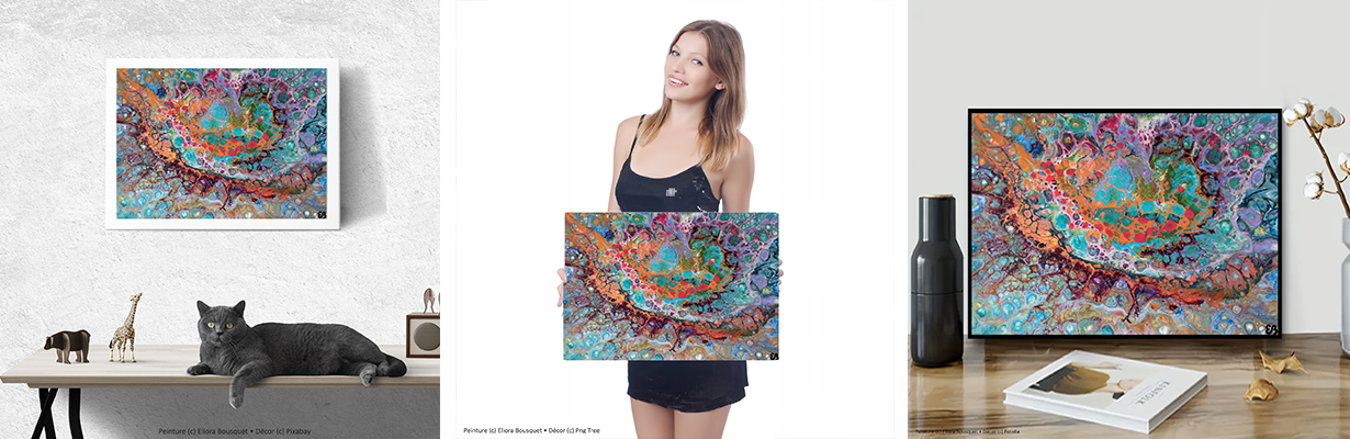 Quintessence (1253) Peinture d'Eliora Bousquet dans un décor x3