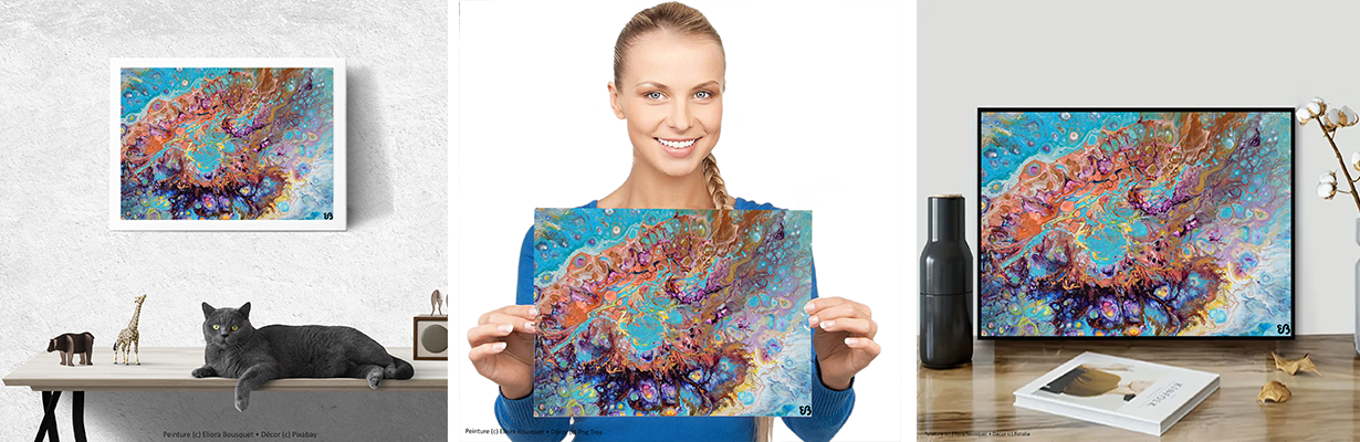 Quintessence (1254) Peinture d'Eliora Bousquet dans un décor x3
