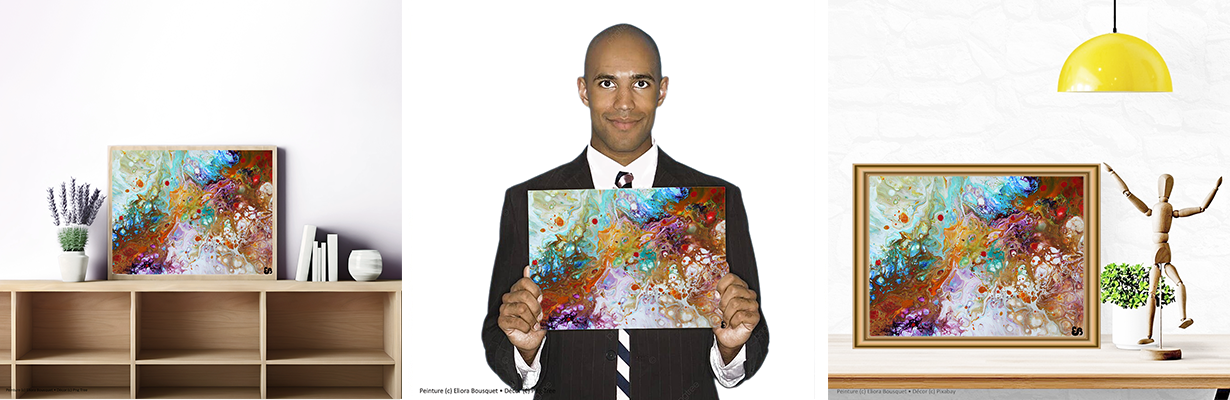 Quintessence (1261) Peinture d'Eliora Bousquet dans un décor x3
