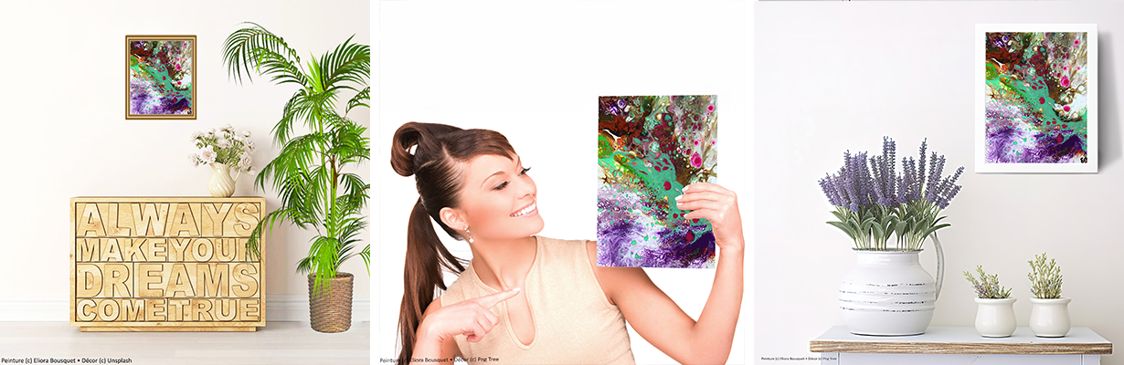 Quintessence (1264) Peinture d'Eliora Bousquet dans un décor x3