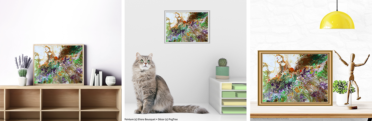 Quintessence (1273) Peinture d'Eliora Bousquet dans un décor x3