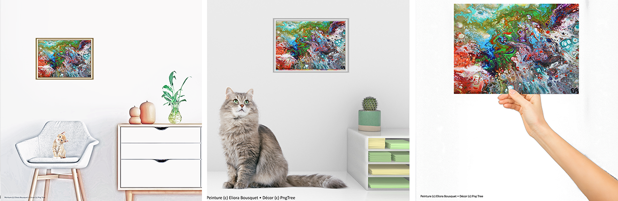 Quintessence (1284) Peinture d'Eliora Bousquet dans un décor x3
