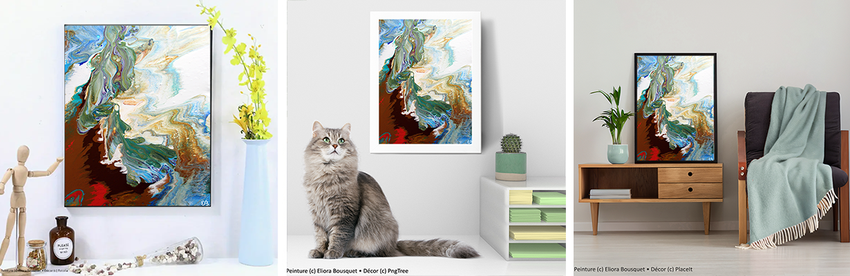 Quintessence (1306) Peinture d'Eliora Bousquet dans un décor x3