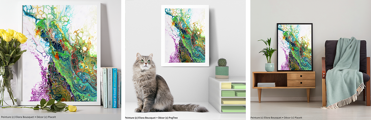 Quintessence (1308) Peinture d'Eliora Bousquet dans un décor x3