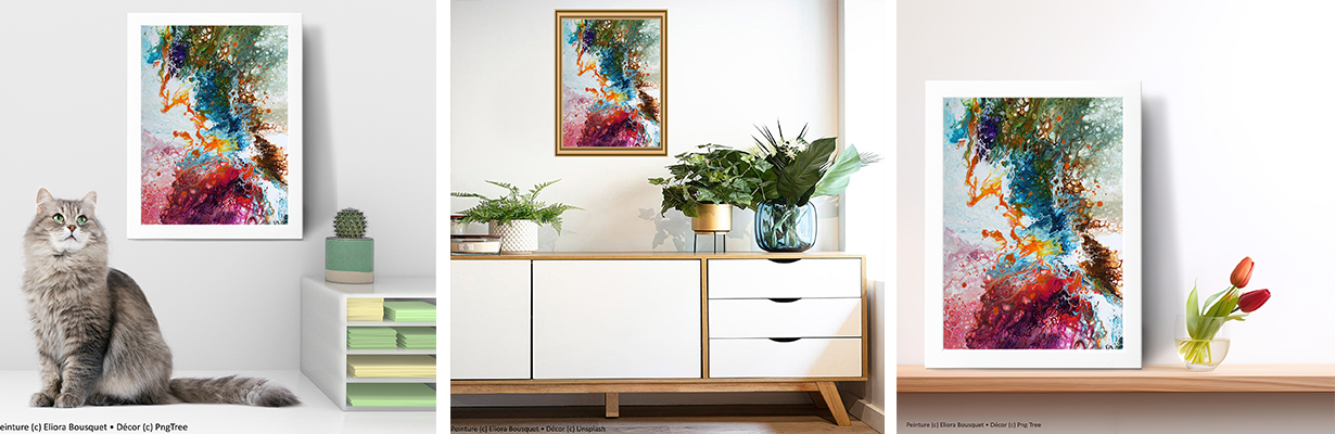 Quintessence (1321) Peinture d'Eliora Bousquet dans un décor x3