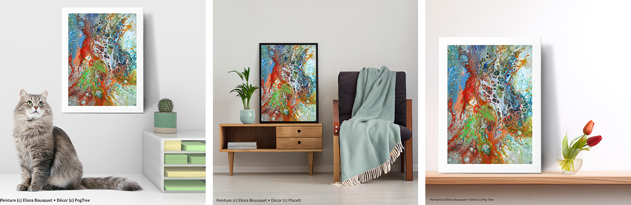 Quintessence (1329) Peinture d'Eliora Bousquet dans un décor x3