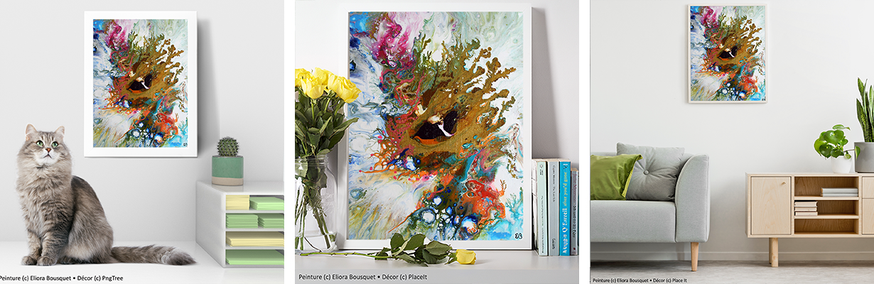 Quintessence (1332) Peinture d'Eliora Bousquet dans un décor x3