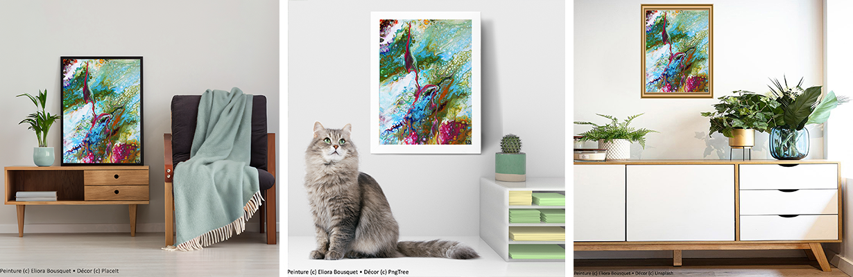 Quintessence (1377) Peinture d'Eliora Bousquet dans un décor x3