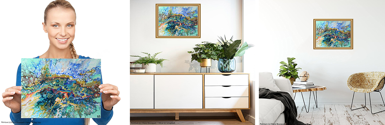 Quintessence (1378) Peinture d'Eliora Bousquet dans un décor x3