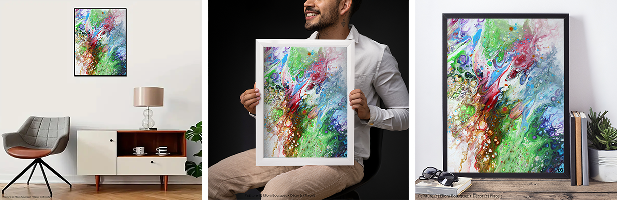 Quintessence (1385) Peinture d'Eliora Bousquet dans un décor x3